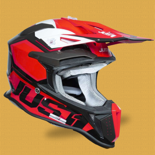 Casco cross enduro Just1 J18 Hexa rosso nero