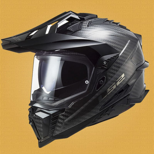 Casco Adventure LS2 MX701 C EXPLORER Carbonio 2206 Carbon nero lucido - Moto Adventure