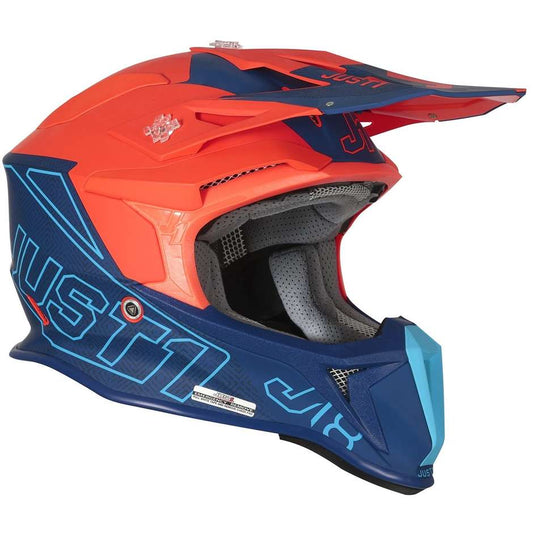 Casco cross enduro Just1 J18 Mips Vertigo arancio blu - Moto Adventure