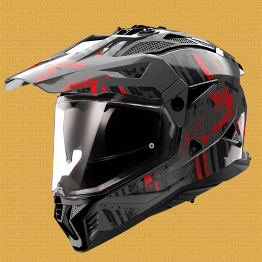 Casco LS2 MX702 Pioneer 2 Crazy rosso - Moto Adventure