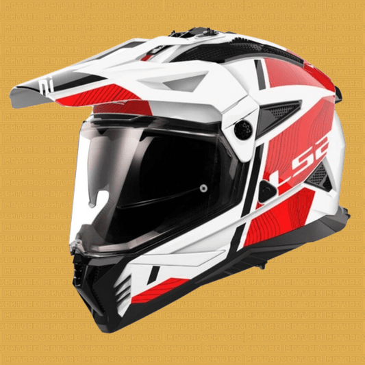 Casco LS2 MX702 Pioneer 2 Hill rosso - Moto Adventure