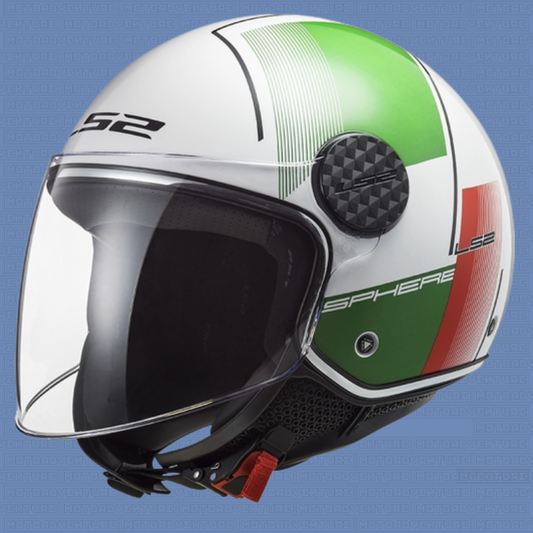 Casco jet LS2 OF558 SPHERE LUX Firm bianco verde rosso