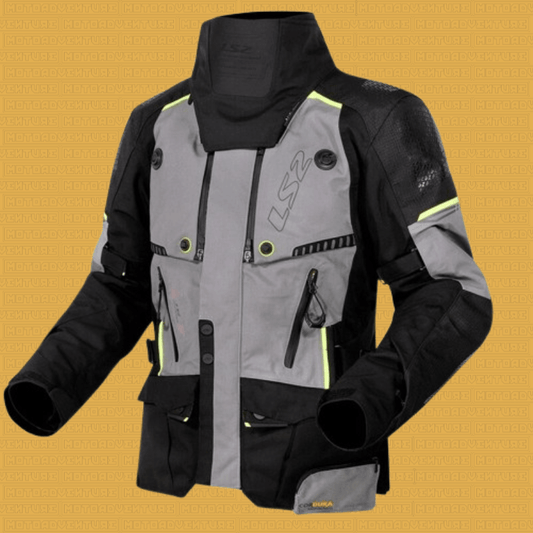 Giacca LS2 Apollo BLACK DARK GREY H - V YELLOW - Moto Adventure