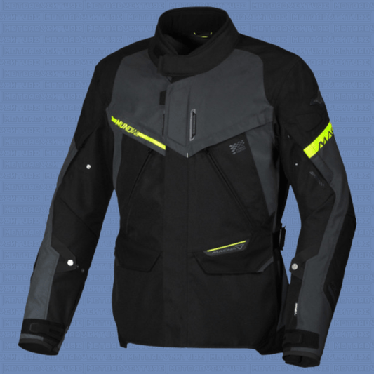 Giacca Macna Mundial Night Eye Grigio Nero Giallo Fluo - Moto Adventure