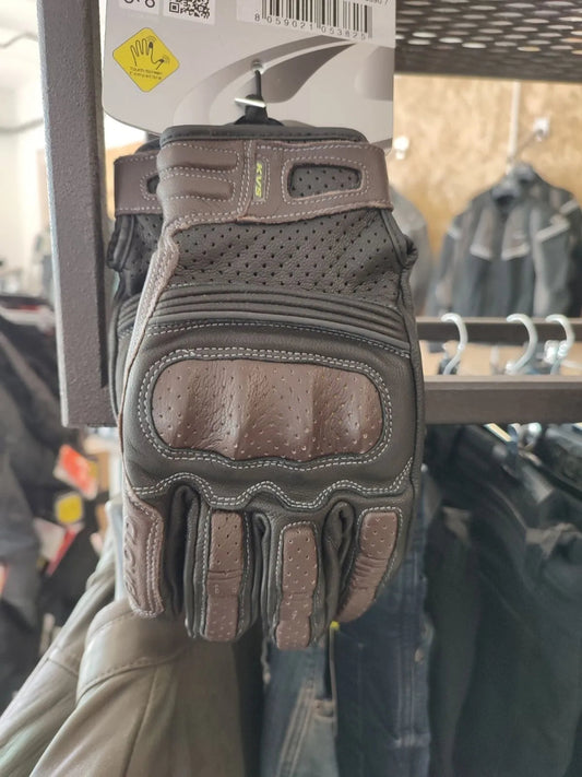 Guanti in pelle Clover KVS marrone nero - Moto Adventure