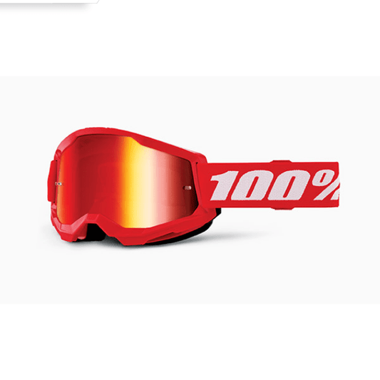 MASCHERA 100% STRATA 2 RED - LENTE A SPECCHIO ROSSA - Moto Adventure