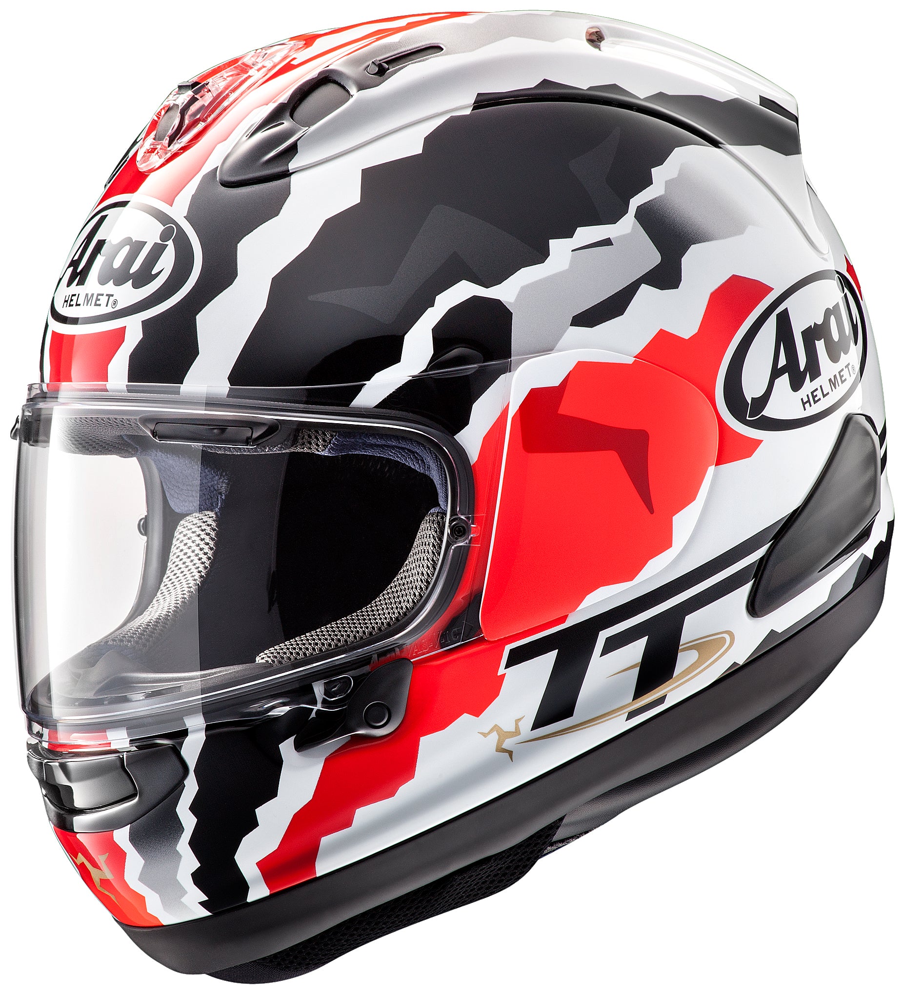 Casco integrale Arai RX-7 V EVO HAYDEN RESET in fibra Nero Rosso Bianco