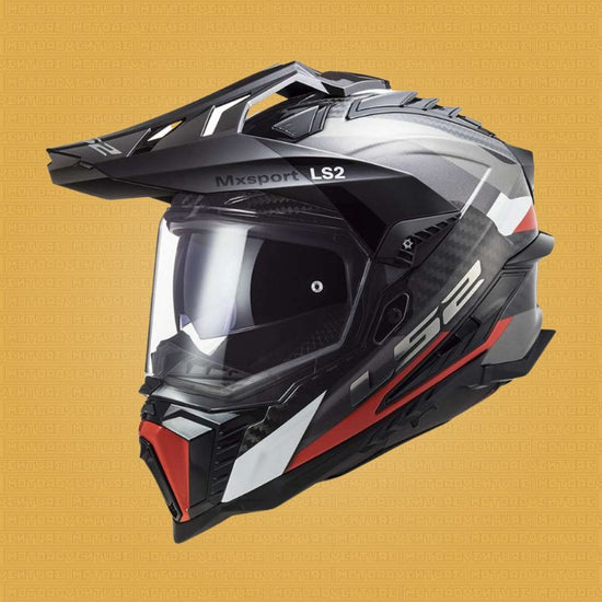 Casco Adventure Touring LS2 MX701 C EXPLORER Carbonio 2206 Frontier titanio rosso