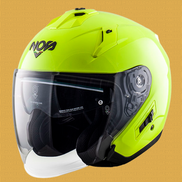 Casco Jet NOS NS-2 giallo fluo