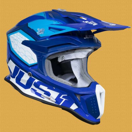 Casco Cross Enduro Just1 J18 HEXA Blu