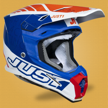 Casco cross enduro Just1 J22F Dynamo rosso blu