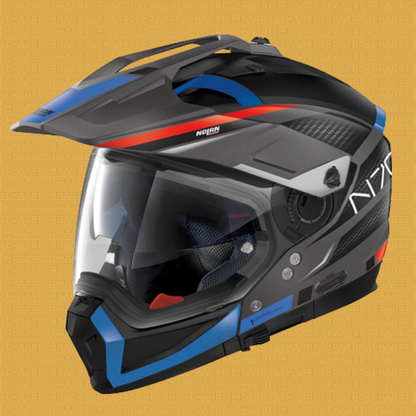 Casco Nolan N70-2 X N-COM Earthquake 048 nero rosso blu