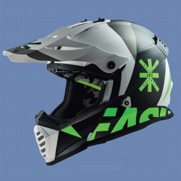 Casco cross enduro LS2 MX437 FAST EVO Heavy bianco verde