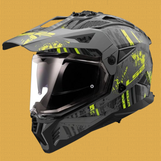 Casco LS2 MX702 Pioneer 2 Crazy giallo