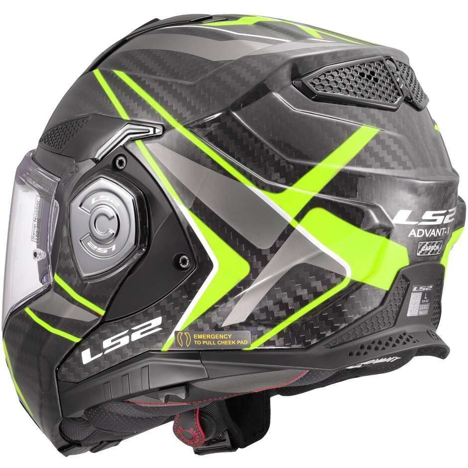 Casco Advant X Carbon ECE2206 Future Giallo Nero - Moto Adventure