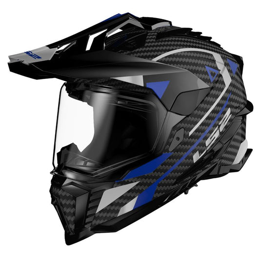 Casco Adventure LS2 MX701 C EXPLORER 2206 Carbon Nero blu - Moto Adventure