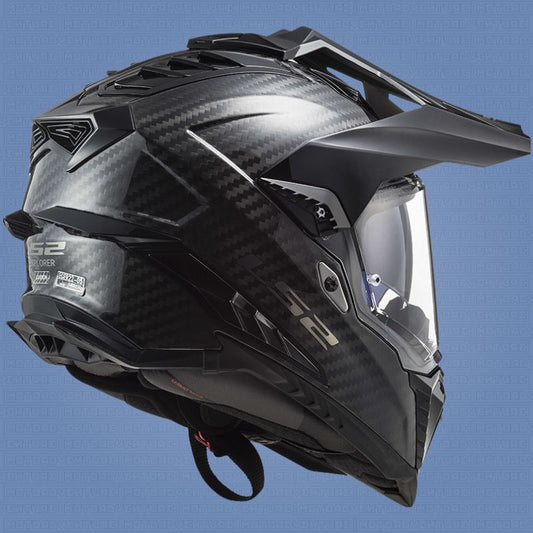 Casco Adventure LS2 MX701 C EXPLORER Carbonio 2206 Carbon nero lucido - Moto Adventure