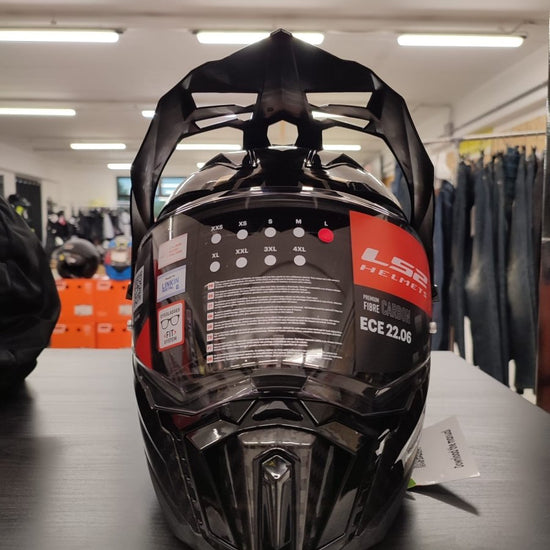 Casco Adventure LS2 MX701 C EXPLORER Carbonio 2206 Carbon nero lucido - Moto Adventure
