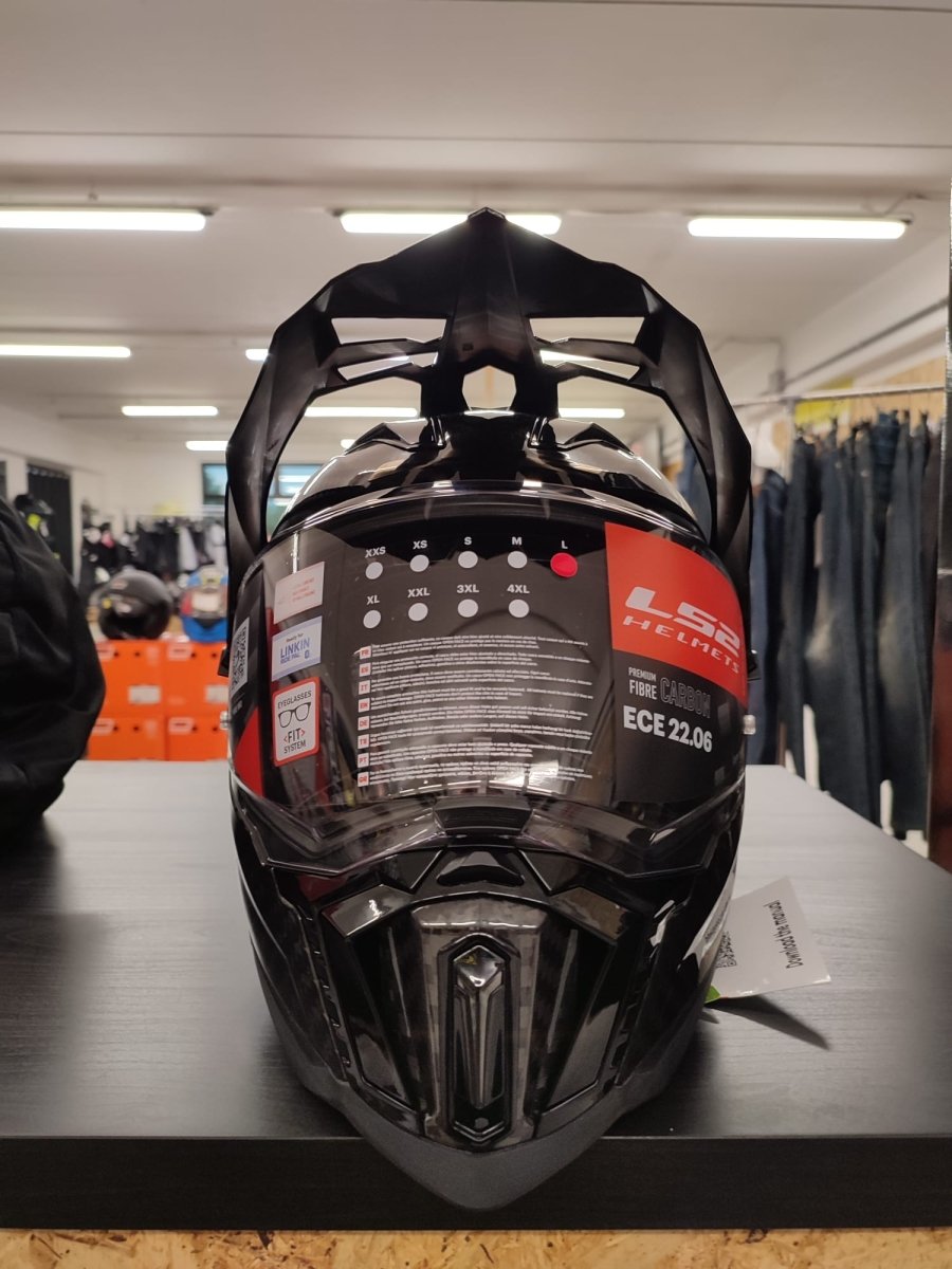 Casco Adventure LS2 MX701 C EXPLORER Carbonio 2206 Carbon nero lucido - Moto Adventure