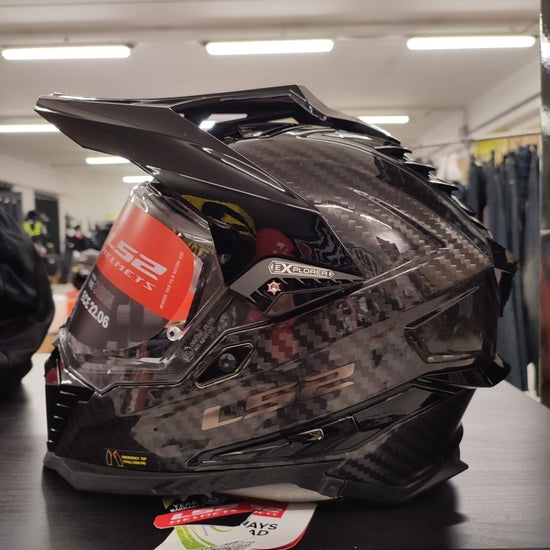 Casco Adventure LS2 MX701 C EXPLORER Carbonio 2206 Carbon nero lucido - Moto Adventure