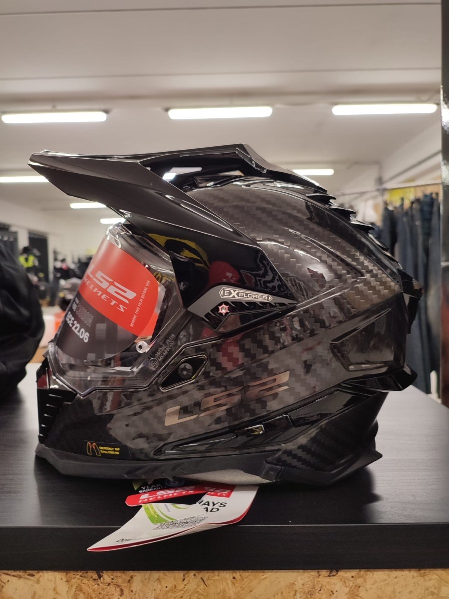 Casco Adventure LS2 MX701 C EXPLORER Carbonio 2206 Carbon nero lucido - Moto Adventure
