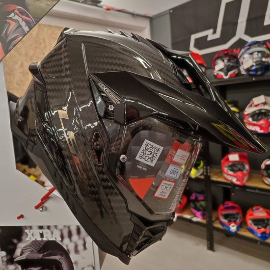 Casco Adventure LS2 MX701 C EXPLORER Carbonio 2206 Carbon nero lucido - Moto Adventure