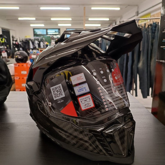 Casco Adventure LS2 MX701 C EXPLORER Carbonio 2206 Carbon nero lucido - Moto Adventure