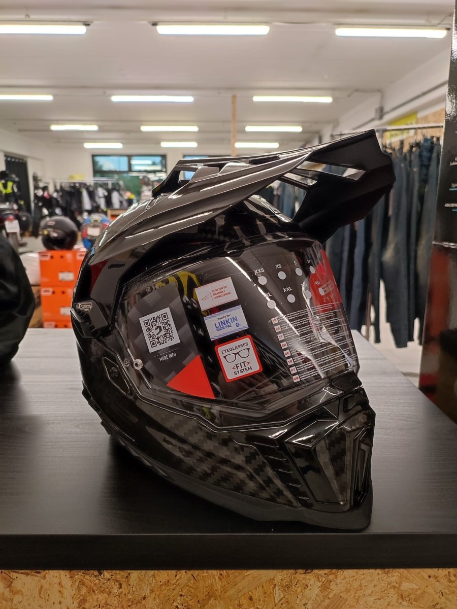 Casco Adventure LS2 MX701 C EXPLORER Carbonio 2206 Carbon nero lucido - Moto Adventure
