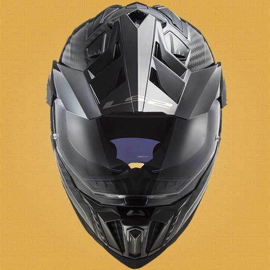 Casco Adventure LS2 MX701 C EXPLORER Carbonio 2206 Carbon nero lucido - Moto Adventure