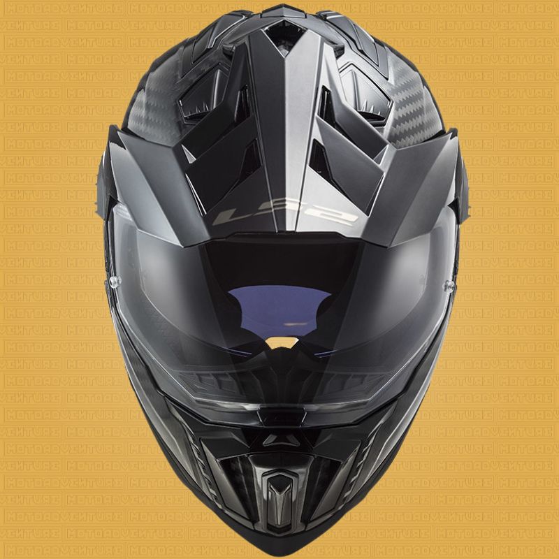 Casco Adventure LS2 MX701 C EXPLORER Carbonio 2206 Carbon nero lucido - Moto Adventure