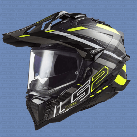 Casco Adventure LS2 MX701 C EXPLORER Carbonio 2206 Edge nero giallo - Moto Adventure