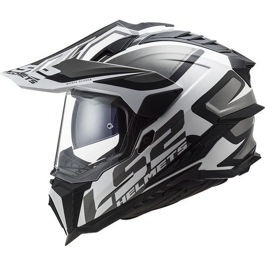 Casco adventure LS2 MX701 EXPLORER ALTER titanio bianco opaco - Moto Adventure