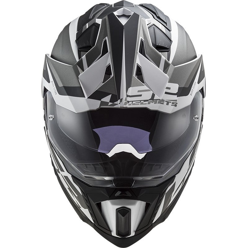 Casco adventure LS2 MX701 EXPLORER ALTER titanio bianco opaco - Moto Adventure