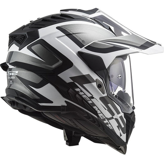 Casco adventure LS2 MX701 EXPLORER ALTER titanio bianco opaco - Moto Adventure