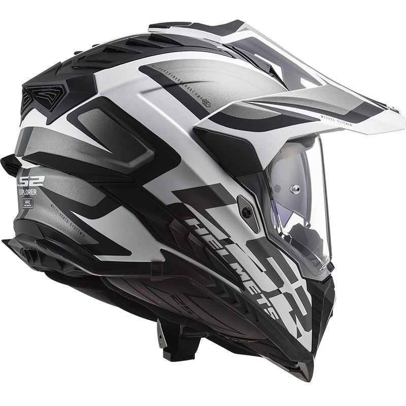 Casco adventure LS2 MX701 EXPLORER ALTER titanio bianco opaco - Moto Adventure