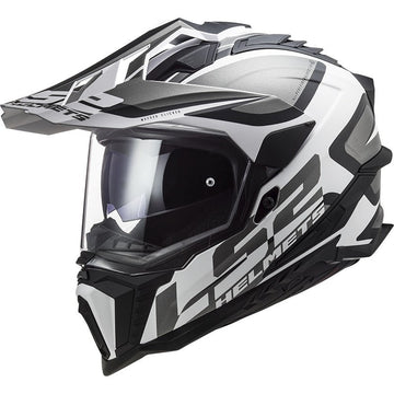 Casco adventure LS2 MX701 EXPLORER ALTER titanio bianco opaco - Moto Adventure