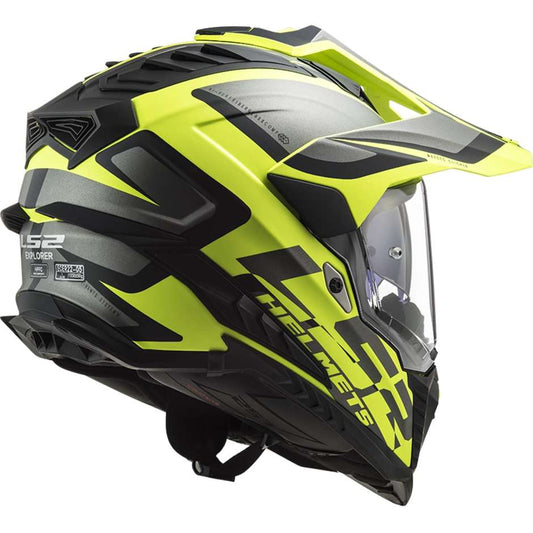 Casco adventure LS2 MX701 EXPLORER in Fibra ALTER titanio giallo - Moto Adventure