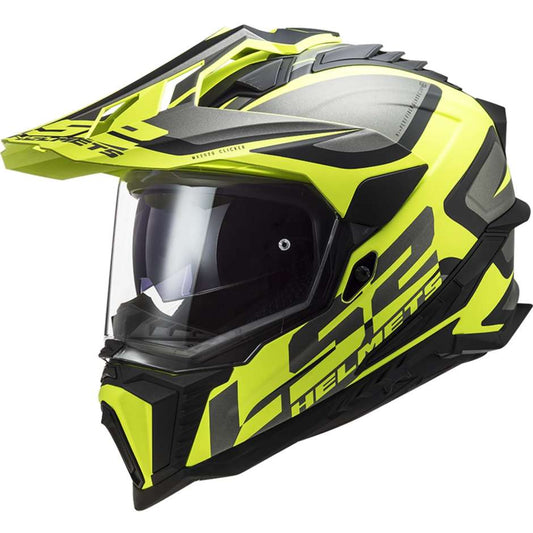 Casco adventure LS2 MX701 EXPLORER in Fibra ALTER titanio giallo - Moto Adventure