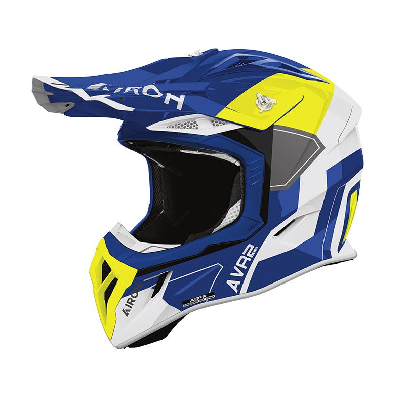 Casco Airoh Aviator Ace 2 Shield Blue/Yellow - Moto Adventure