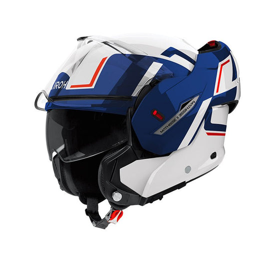 Casco Airoh Mathisse 2 Genius Blue/Red Gloss - Moto Adventure