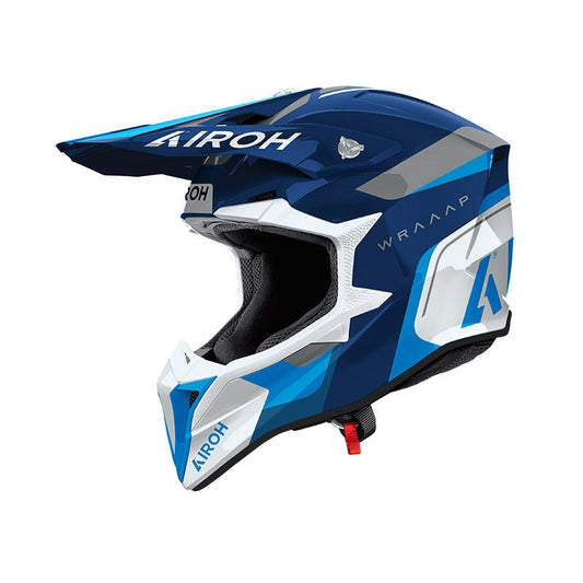 Casco Airoh Wraaap Conquer Blue Gloss - Moto Adventure