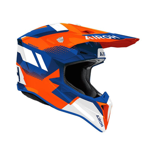 Casco Airoh Wraaap Vision Orange/Blue Gloss - Moto Adventure
