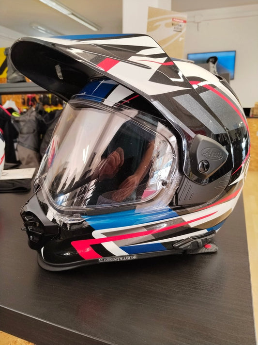 Casco Arai Tour-X 5 Discovery Blu + interfono Arai Sena ACS10 montato + Pinlock Fotocromatica (CASCO USATO COME CASCO PROVA)) - Moto Adventure