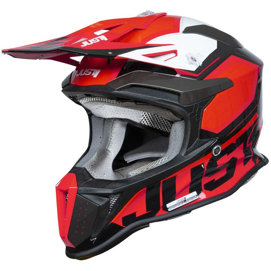 Casco cross enduro Just1 J18 Hexa rosso nero - Moto Adventure
