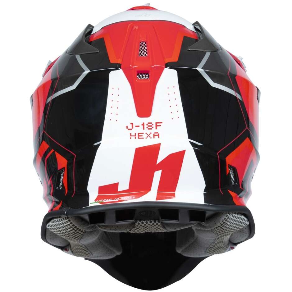 Casco cross enduro Just1 J18 Hexa rosso nero - Moto Adventure