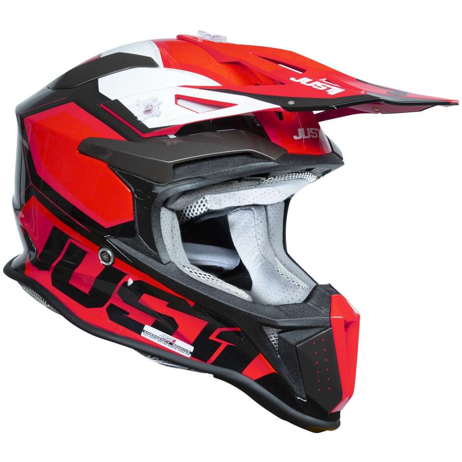 Casco cross enduro Just1 J18 Hexa rosso nero - Moto Adventure