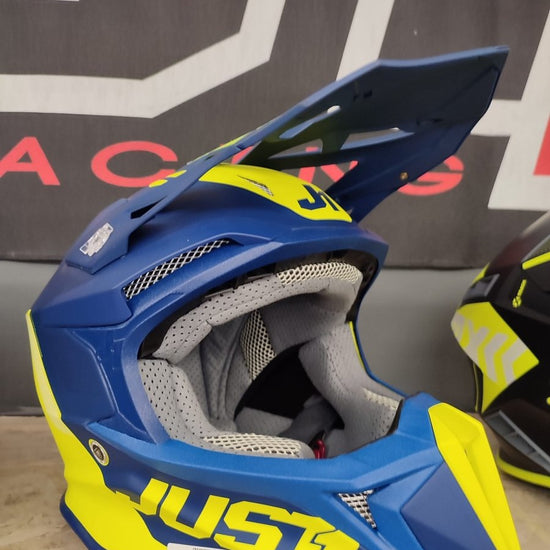 Casco cross enduro Just1 J18 Mips pulsar blu giallo - Moto Adventure