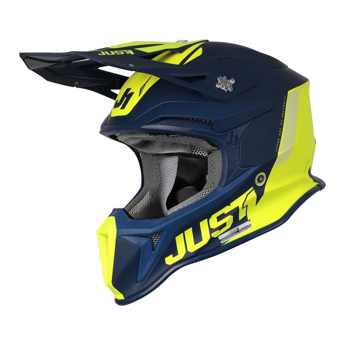 Casco cross enduro Just1 J18 Mips pulsar blu giallo - Moto Adventure