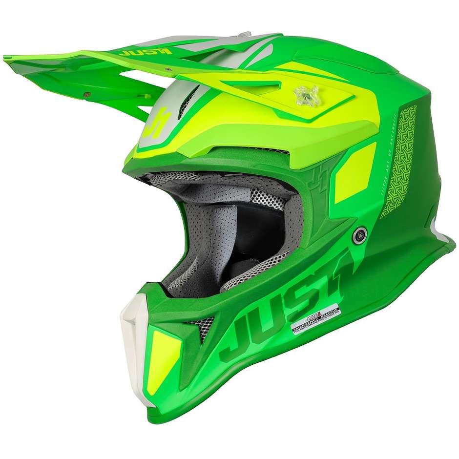 Casco cross enduro Just1 J18 Mips Pulsar verde lime - Moto Adventure