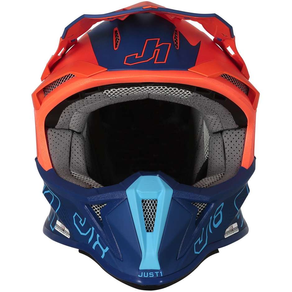Casco cross enduro Just1 J18 Mips Vertigo arancio blu - Moto Adventure